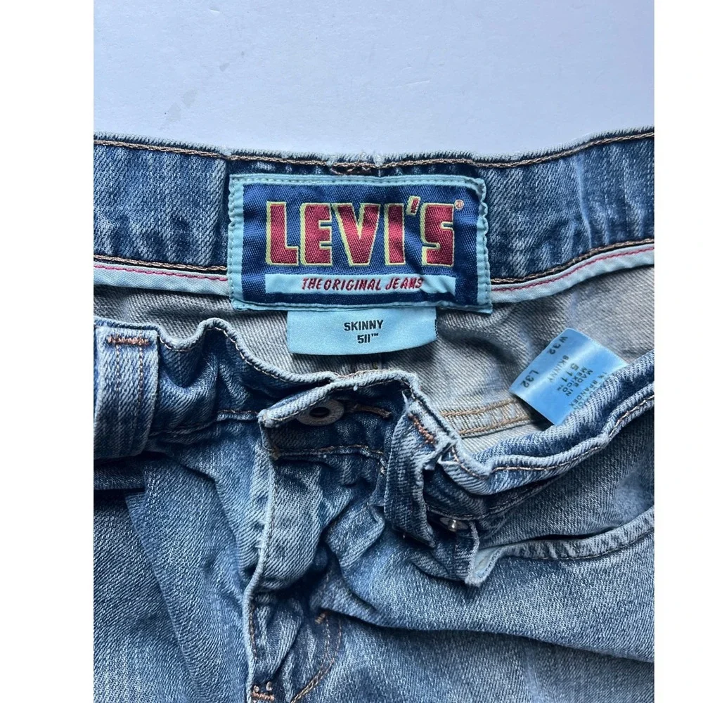 Levis 511 Skinny Jeans Mens 32x32 Medium Wash Blue Denim Stretch 05511-4406